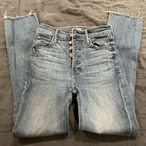 MOTHER Light Blue Cropped Jeans